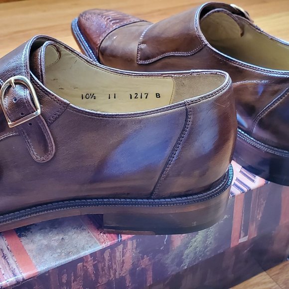 Belvedere Amico Tan Double Monk Strap Shoes - Picture 2 of 4